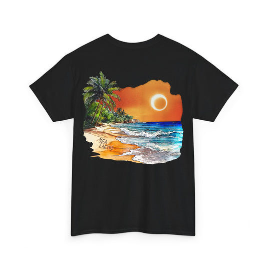 Black CALETA_Graphic_T-Shirt_Herren - Backprint by MEA LAETUS