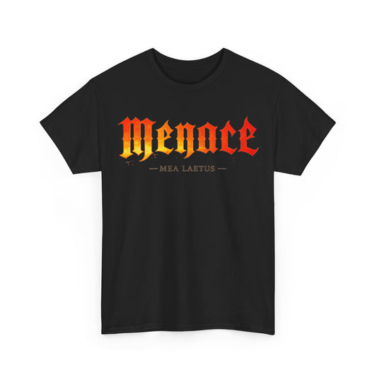 FLAME MENACE | Streetwear Graphic T-Shirt Herren - Mock up vorderseite in schwarz