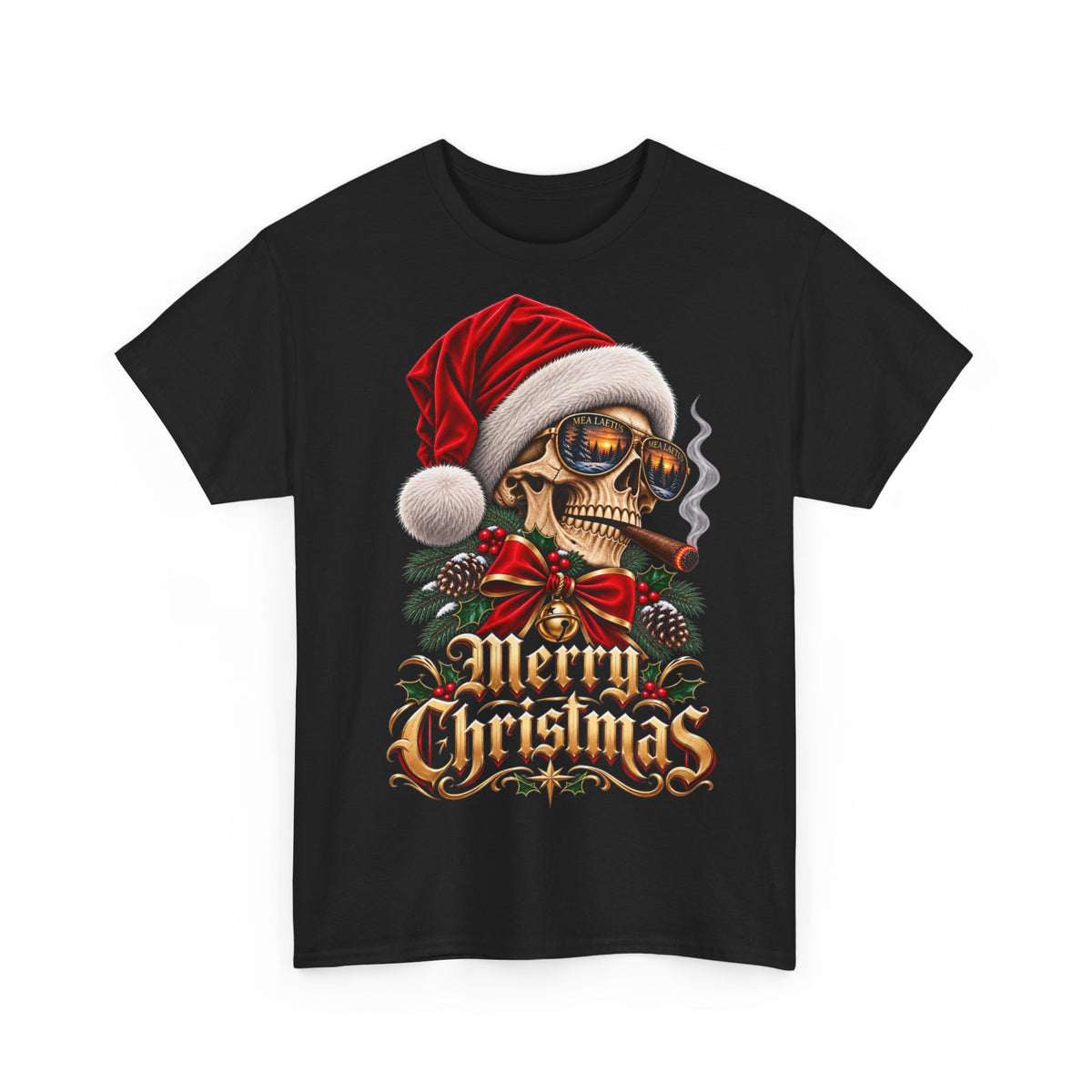 Merry Christmas Skull T-Shirt | Christmas Streetwear | MEA LAETUS - MEA LAETUS