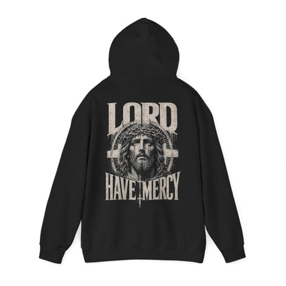 Hoodie - 'Lord Have Mercy' Distressed Jesus Graphic Hoodie