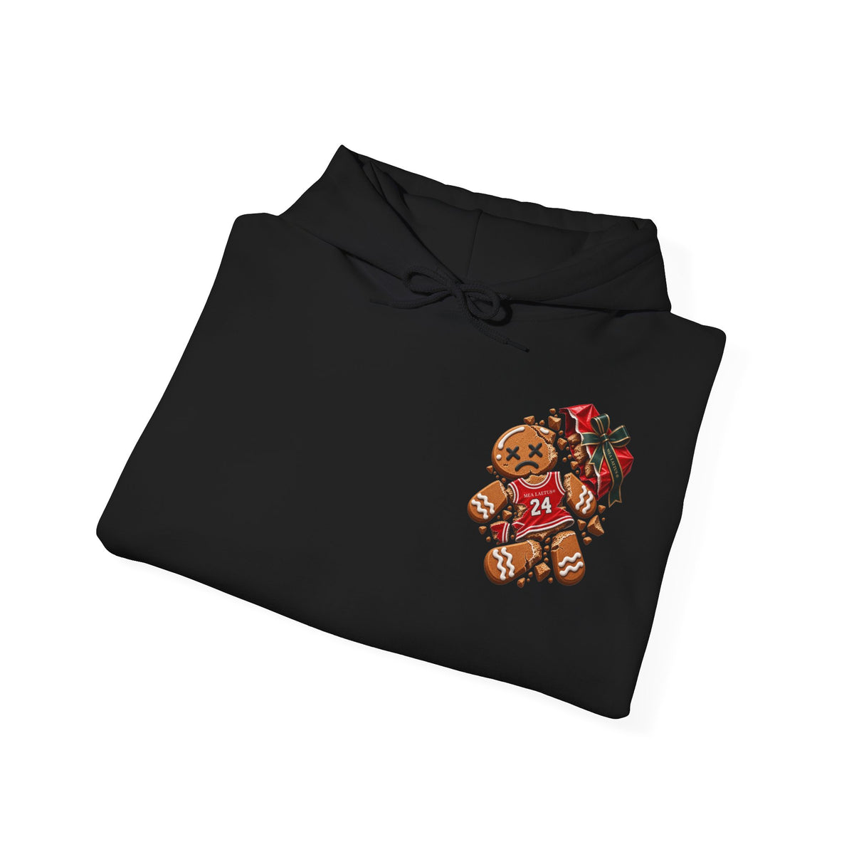 BROKEN GINGERBREAD Christmas Streetwear Hoodie – MEA LAETUS® Produktansicht 4