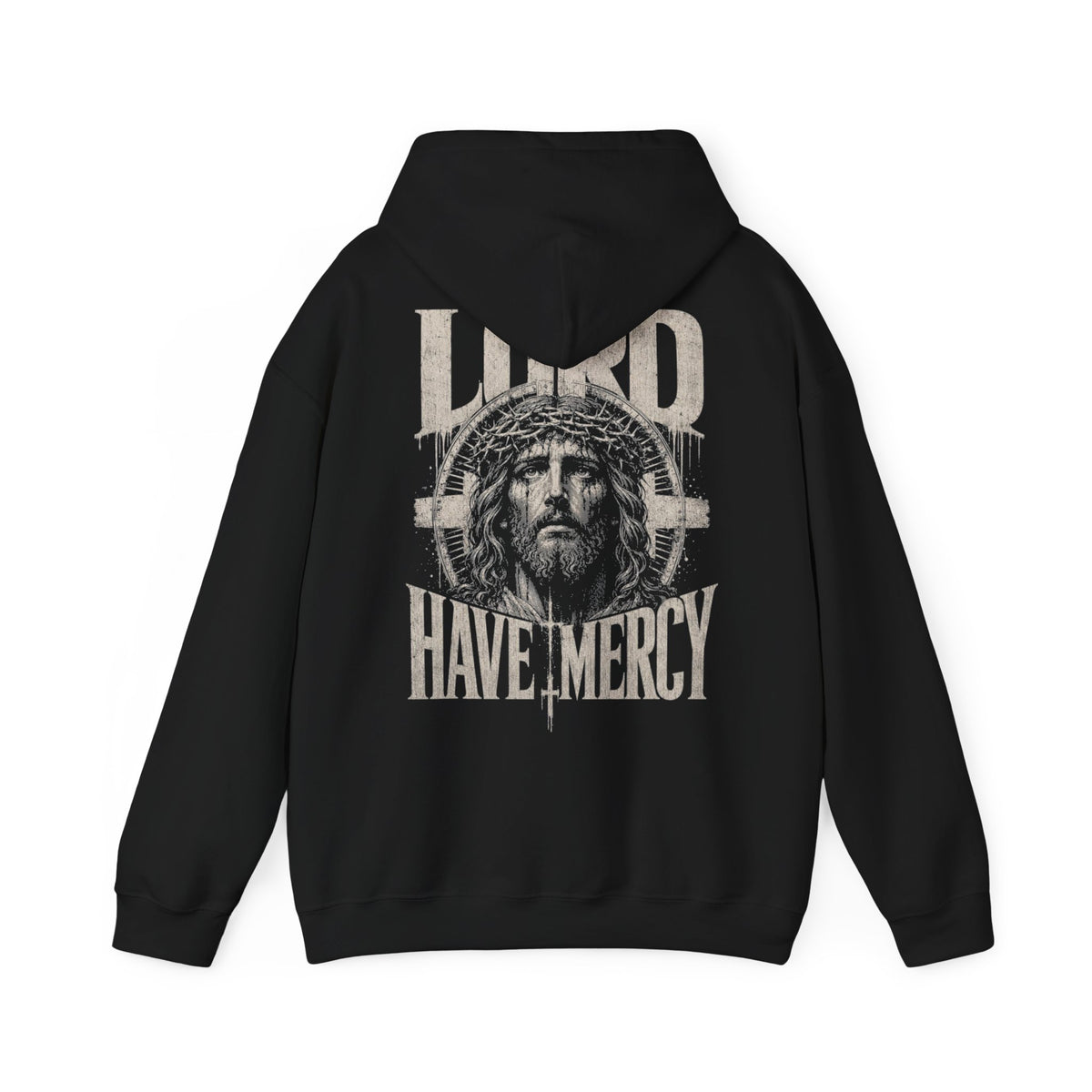 Hoodie - 'Lord Have Mercy' Distressed Jesus Graphic Hoodie