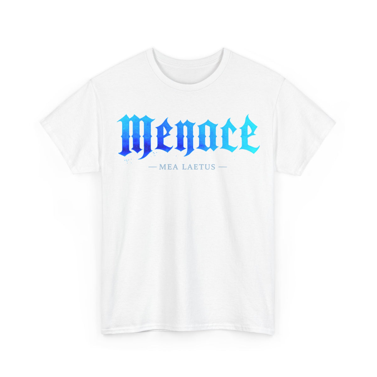 BLUE MENACE | Streetwear Graphic T-Shirt Herren -Mock up weiß Vorderseite