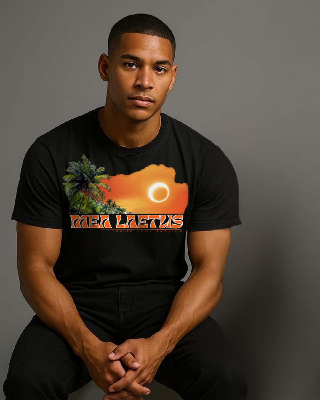 Male Model wearing CALETA | Graphic T-Shirt Herren by MEA LAETUS