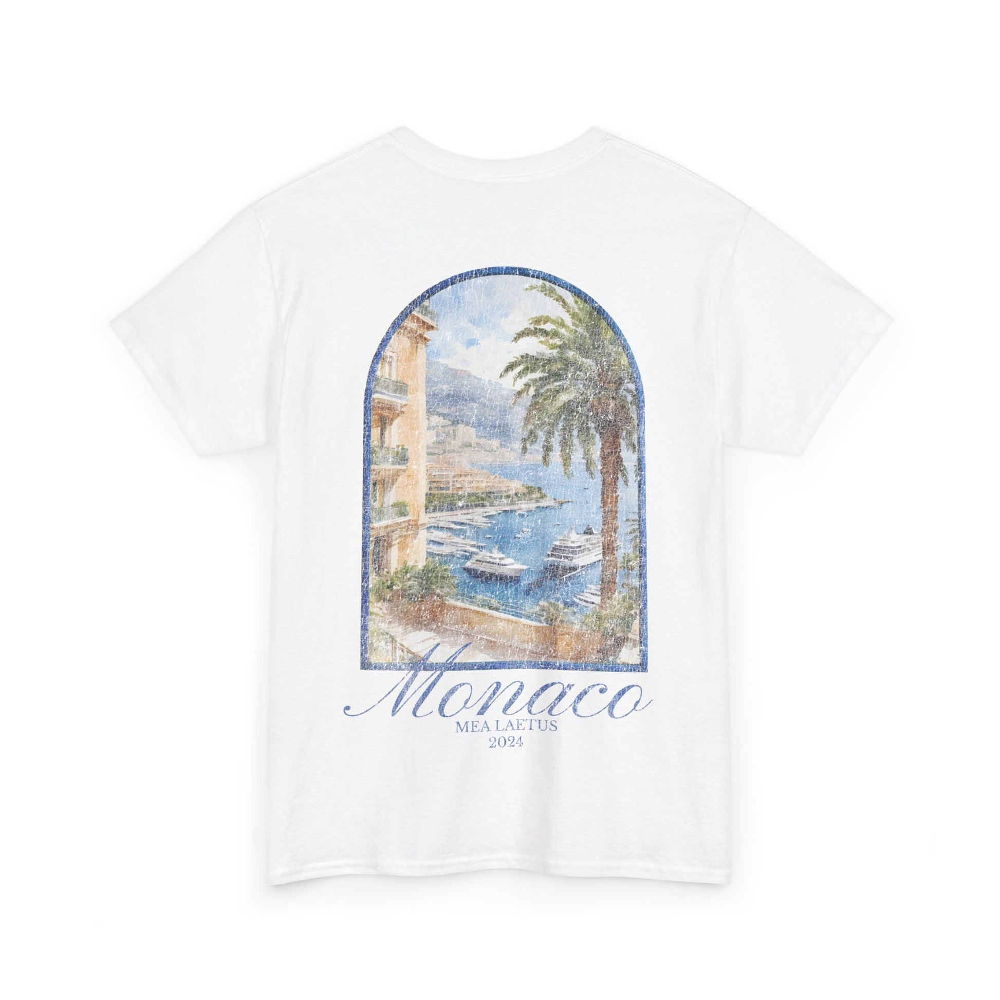 White CÔTE D'AZUR Graphic T-Shirt - Backprint - MEA LAETUS