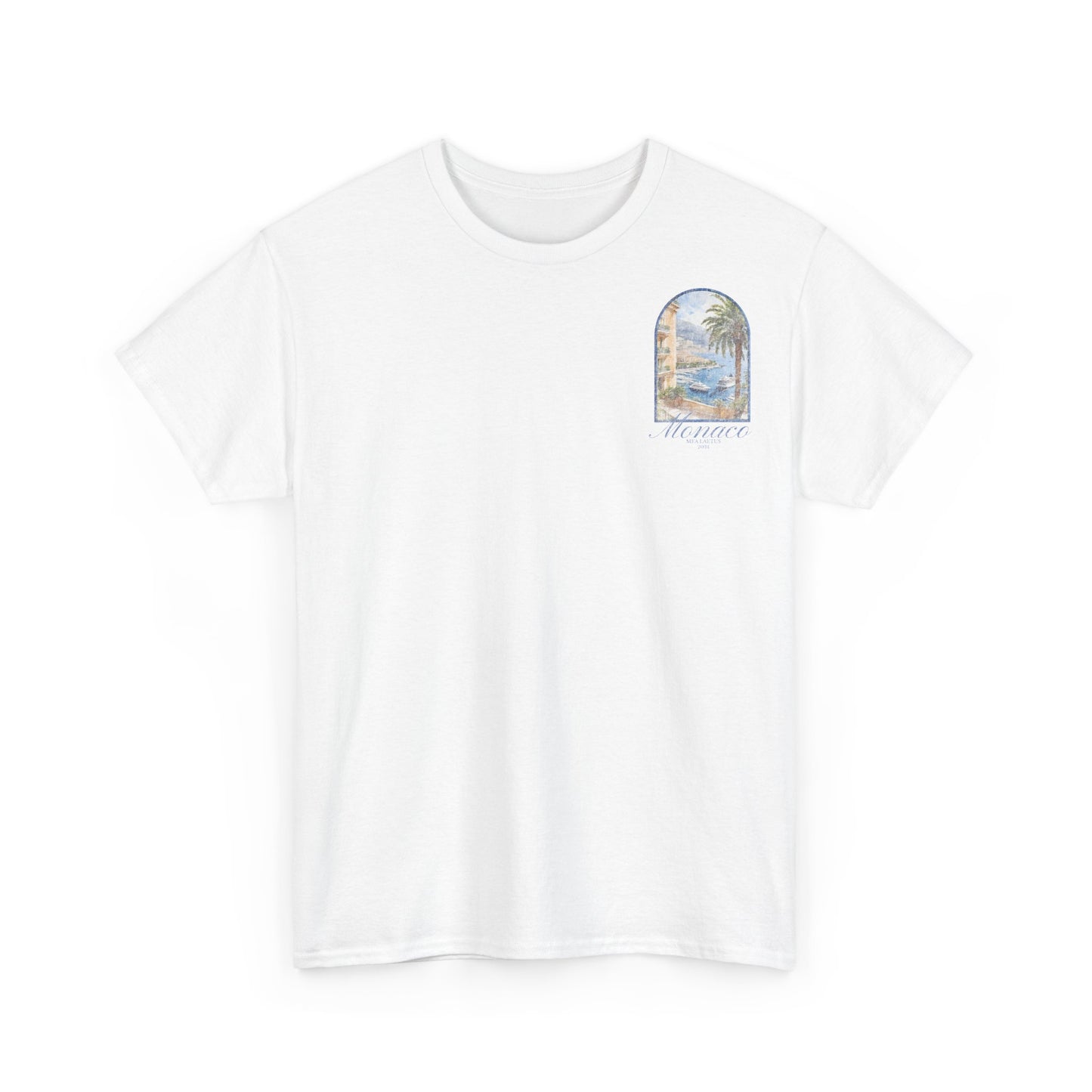 White CÔTE D'AZUR Graphic T-Shirt - Frontprint - MEA LAETUS