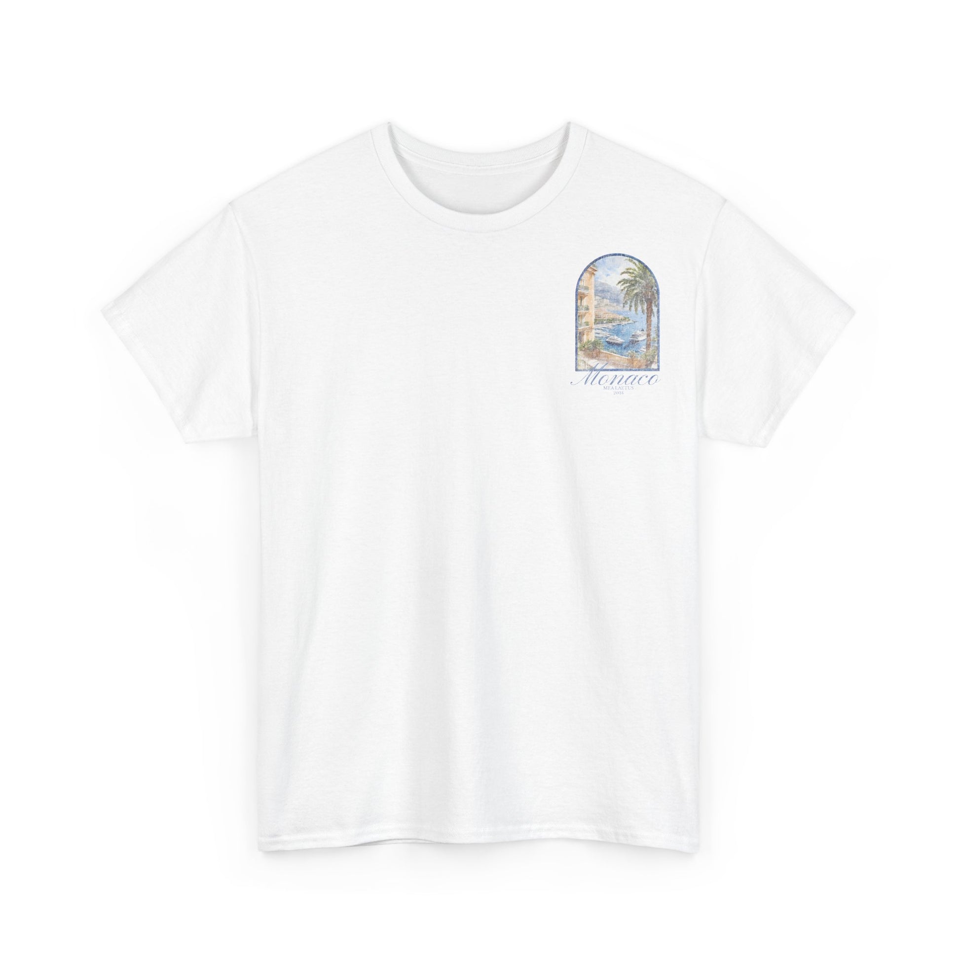 White CÔTE D'AZUR Graphic T-Shirt - Frontprint - MEA LAETUS