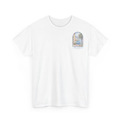 White CÔTE D'AZUR Graphic T-Shirt - Frontprint - MEA LAETUS