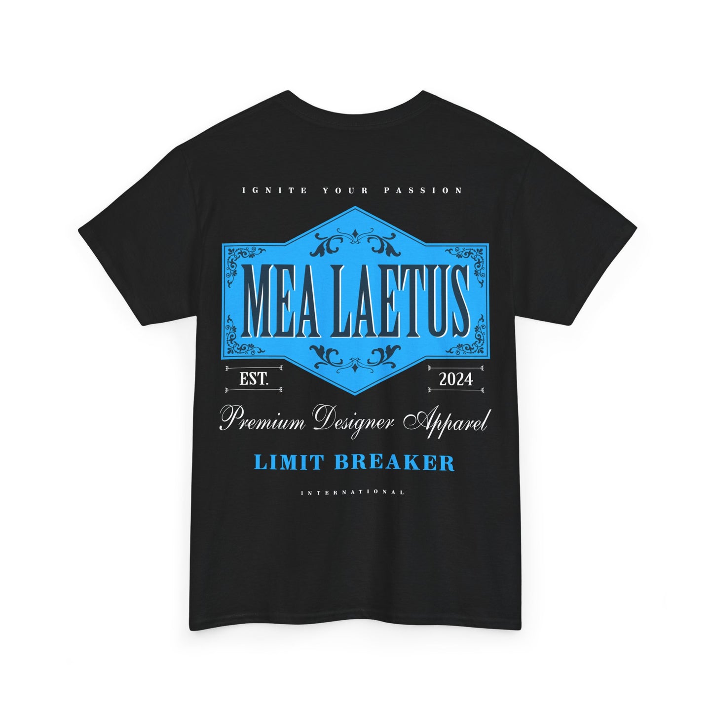 black Limit_Breaker_BLUE_Label_graphic T-Shirt - Backprint