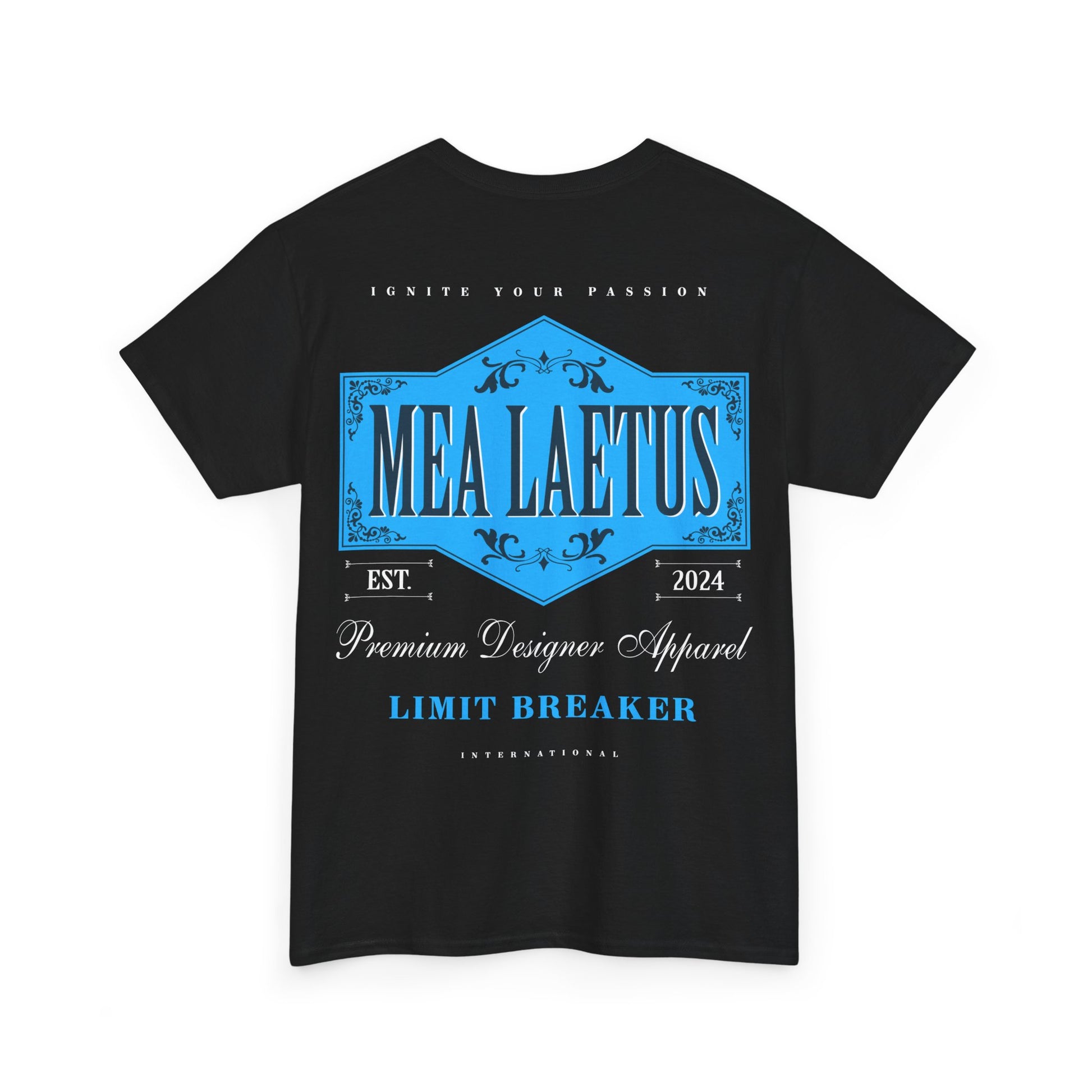 black Limit_Breaker_BLUE_Label_graphic T-Shirt - Backprint