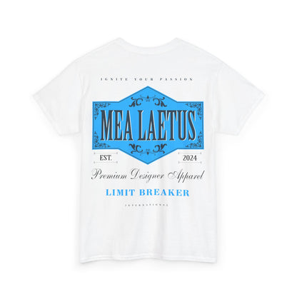 white Limit_Breaker_BLUE_Label_graphic T-Shirt - Backprint