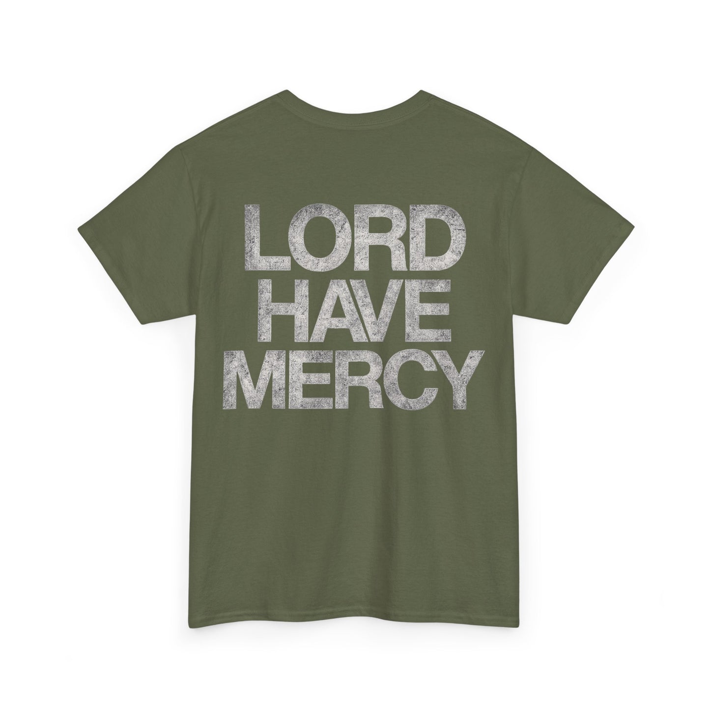 Lord Have Mercy | Christian Streetwear T-Shirt - Mock up oliv, Rückenansicht