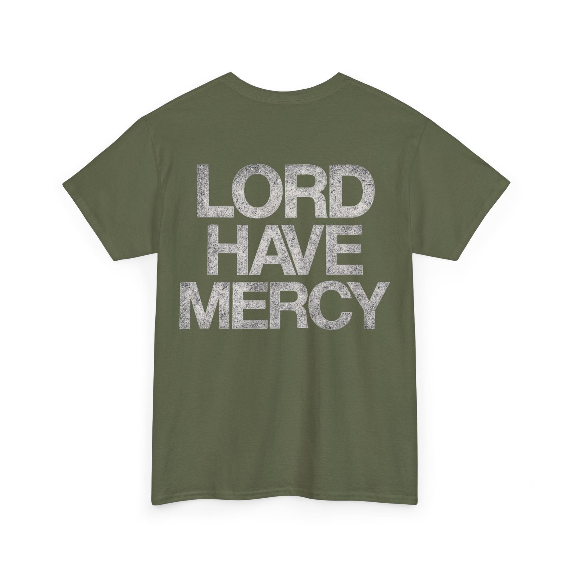 Lord Have Mercy | Christian Streetwear T-Shirt - Mock up oliv, Rückenansicht