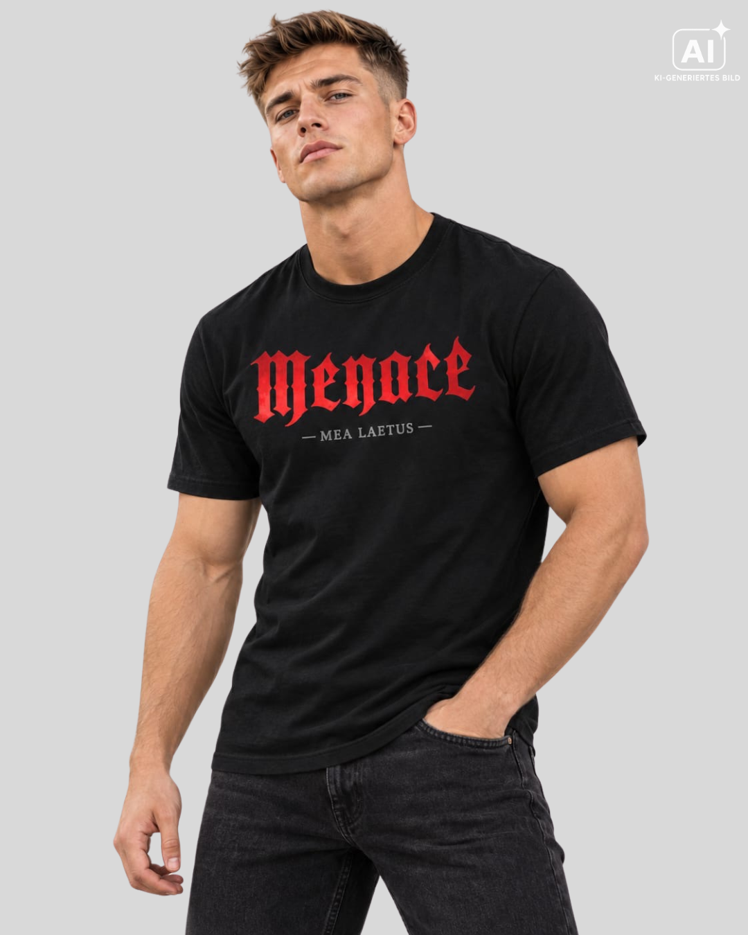 Mann trägt RED MENACE | Streetwear Graphic T-Shirt Herren