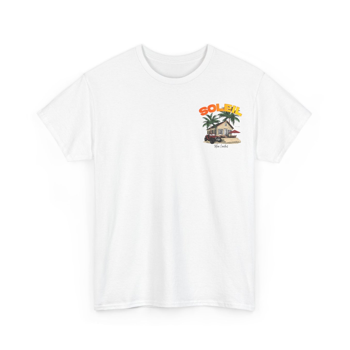 white SOLEIL graphic T-Shirt - front print