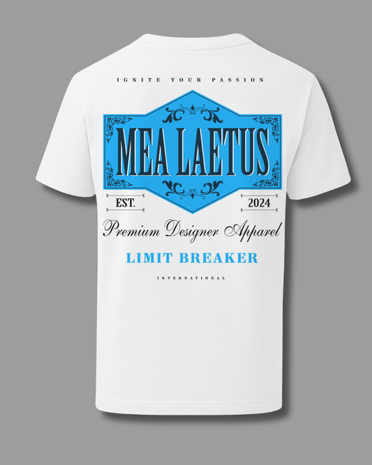 Limitbreaker Emblem BLUE - Premium Cotton T-Shirt white - MEA LAETUS