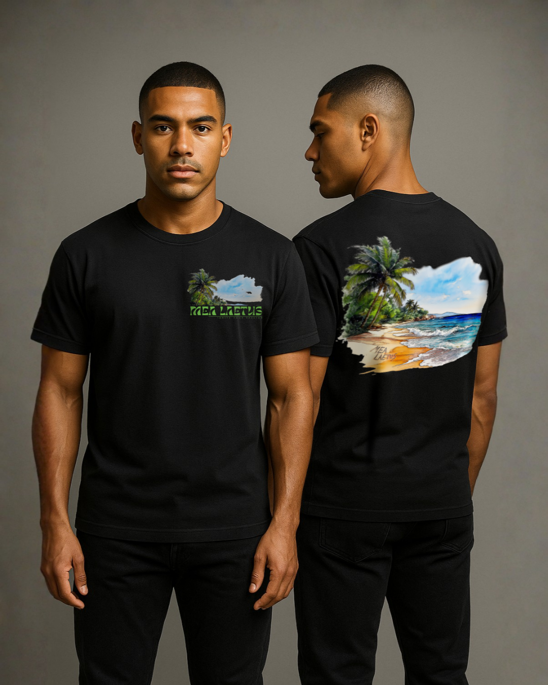 Holiday Sky – Premium Cotton T-Shirt black - MEA LAETUS
