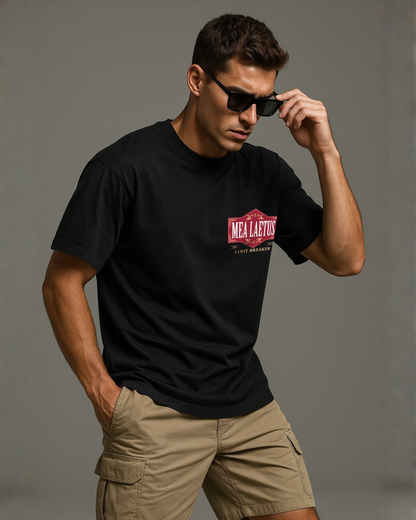 Oversized Tee Limitbreaker Emblem red - BLACK - MEA LAETUS