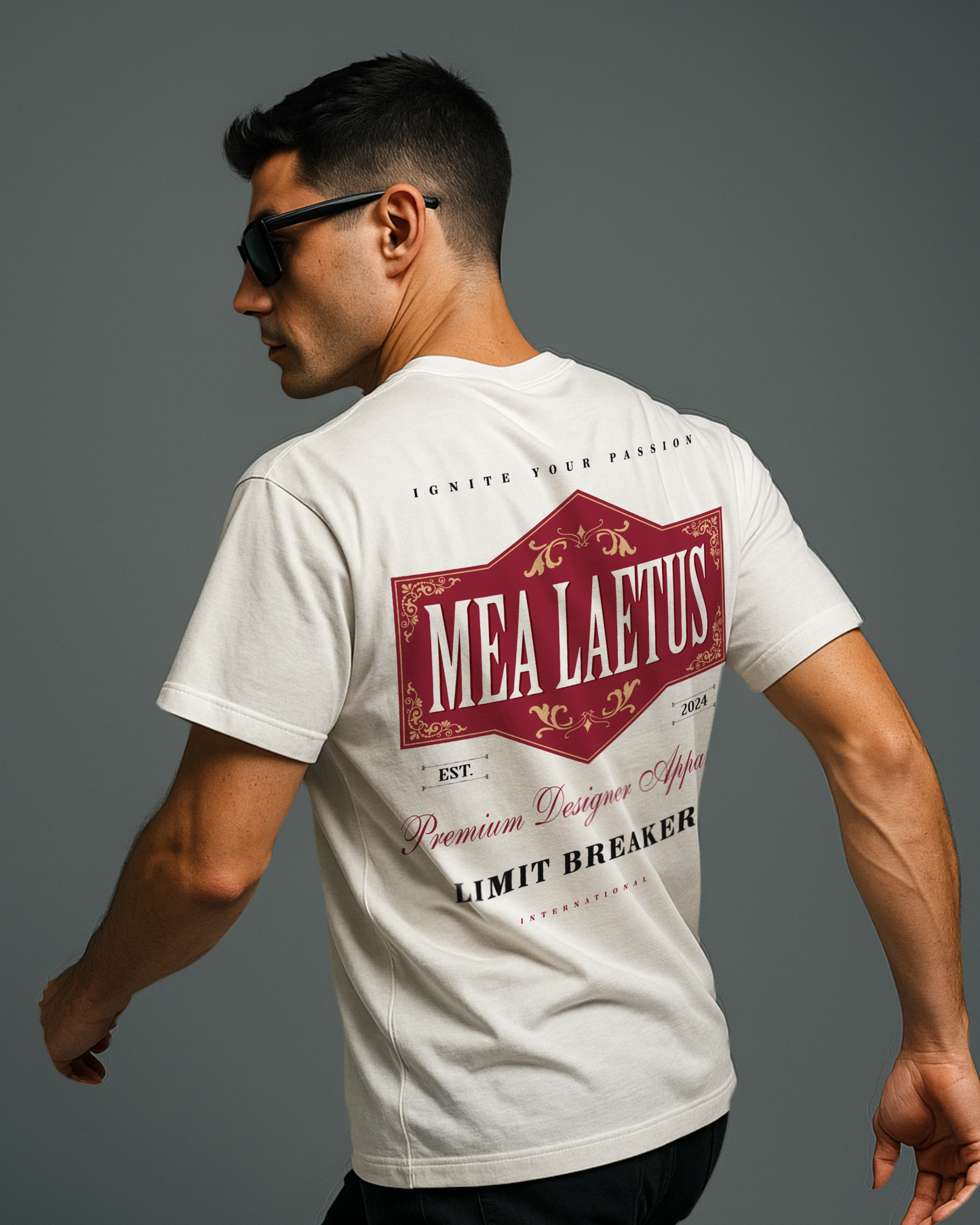 Oversized Tee Limitbreaker Emblem red - WHITE