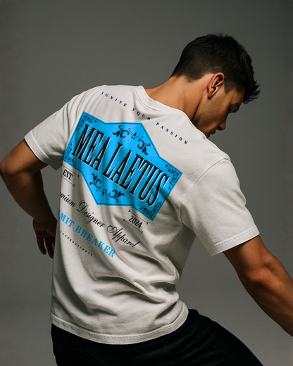 Oversized Tee Limitbreaker Emblem blue - WHITE - MEA LAETUS