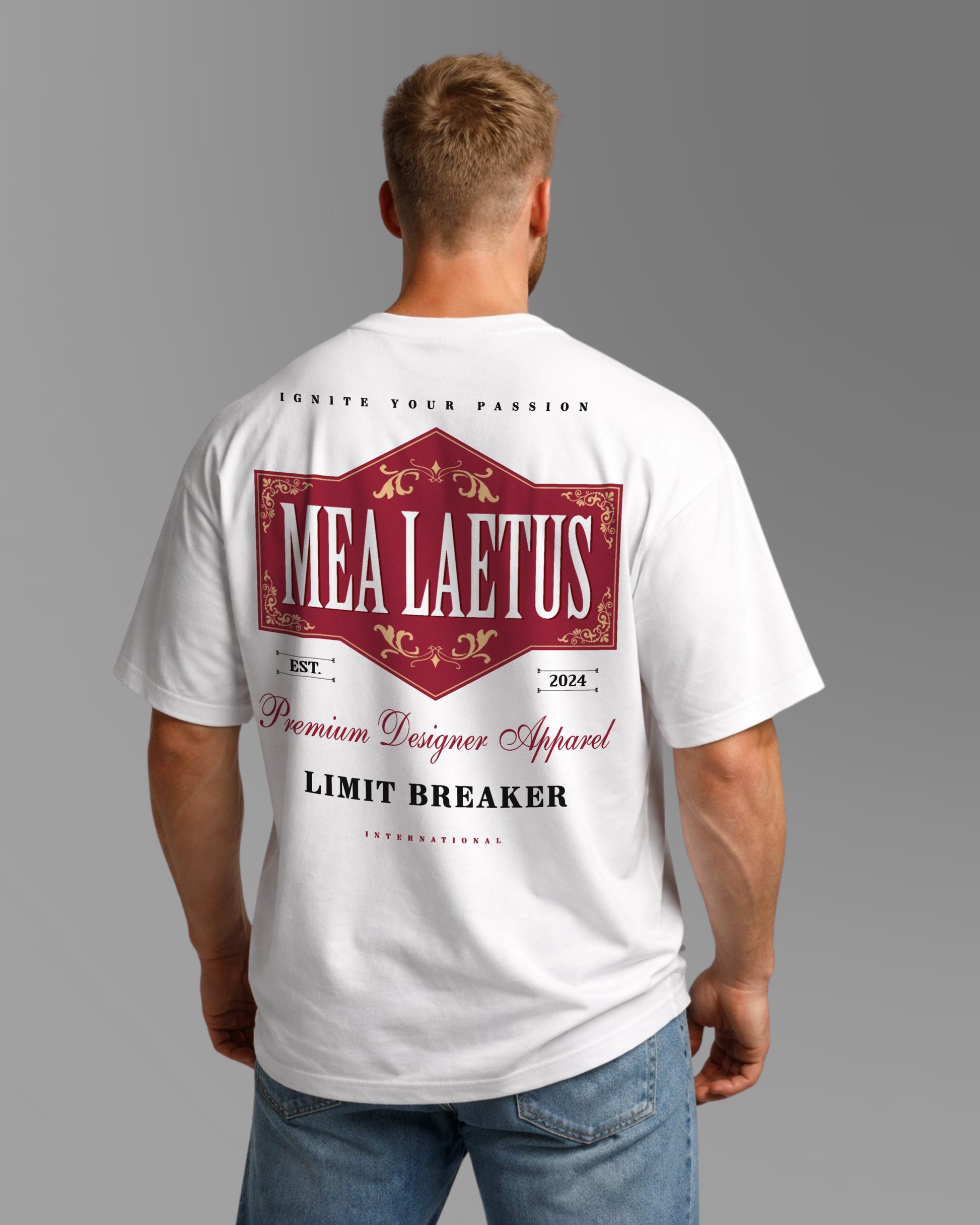Oversized Tee Limitbreaker Emblem red - WHITE - MEA LAETUS