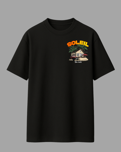 Oversized Tee Finca Soleil - black - MEA LAETUS