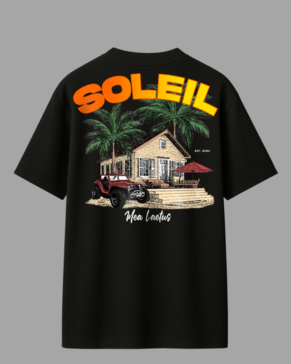 Oversized Tee Finca Soleil - black - MEA LAETUS