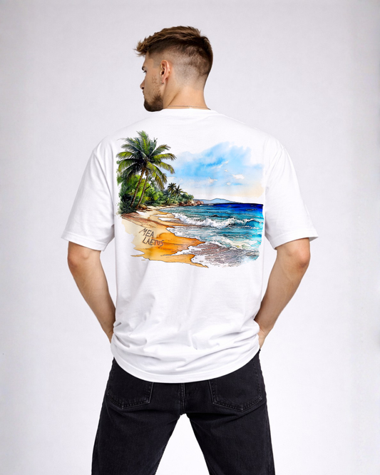 Oversized Tee Holiday Sky - white - MEA LAETUS