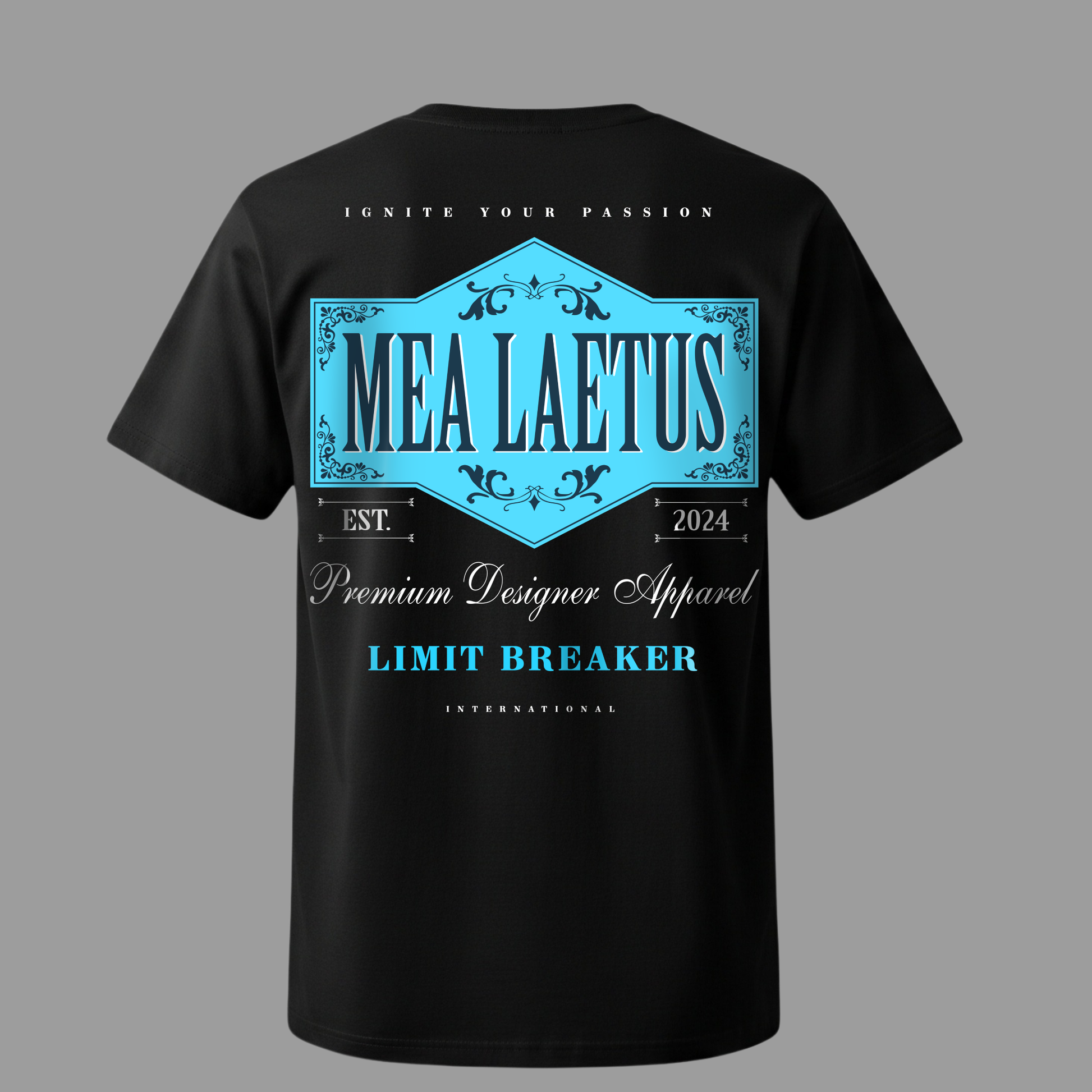 Limitbreaker Emblem BLUE - Premium Cotton T-Shirt black - MEA LAETUS