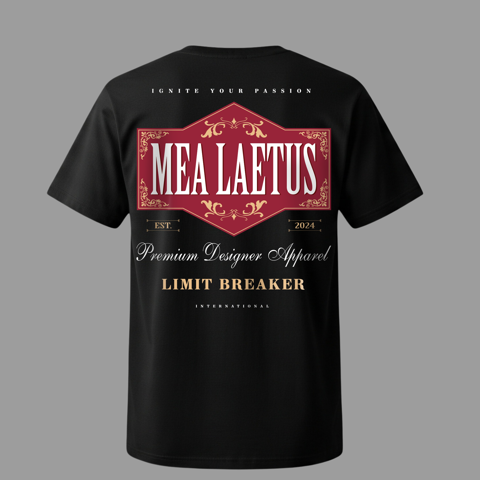 Limitbreaker Emblem RED - Premium Cotton T-Shirt black - MEA LAETUS