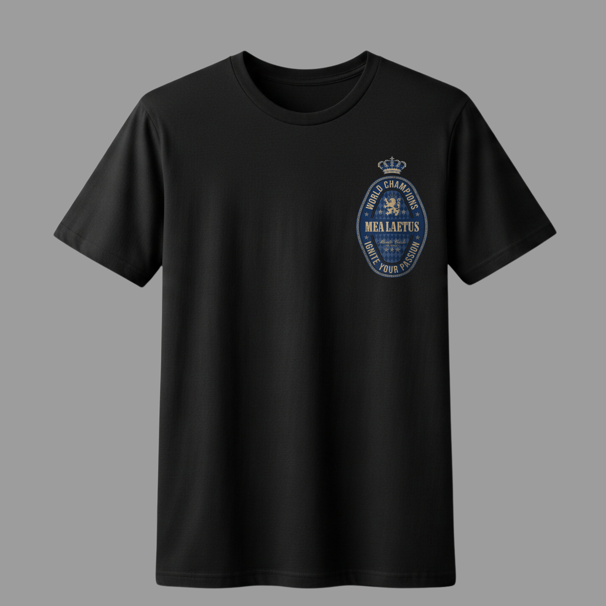 World Champions BLUE – Premium Cotton T-Shirt black - MEA LAETUS